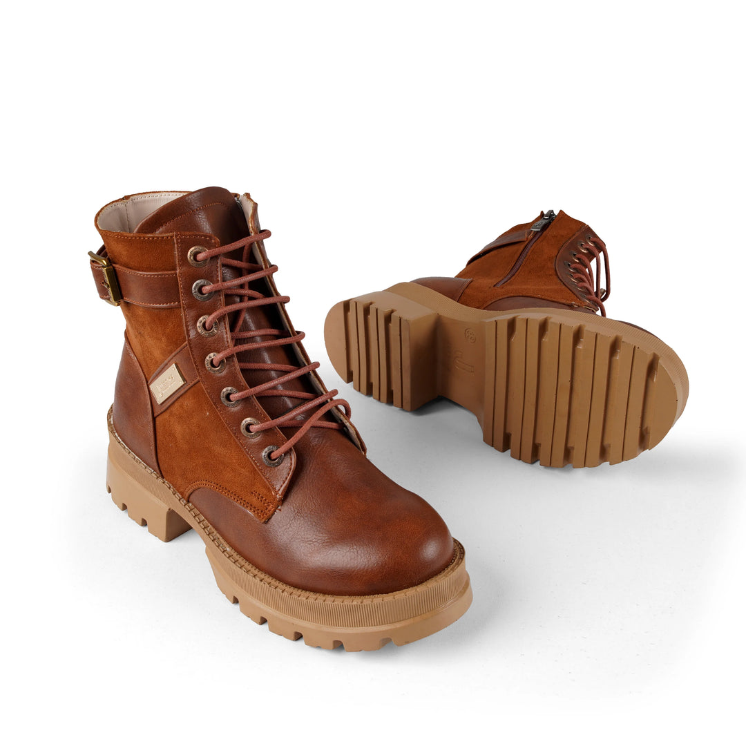Jessica 590 brown boots, sole and side view