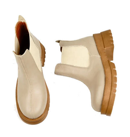 كود ٥٤٢ حذاء هاف بوت من الجلد الطبيعي،