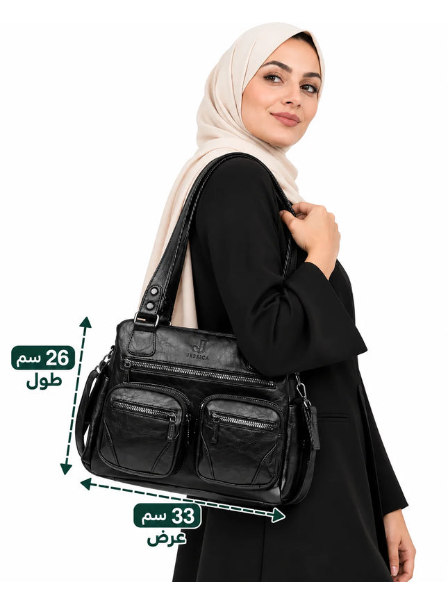 M22 Large Women Shoulder Bag with Crossbody Strap – Practical Imported Leather Bag