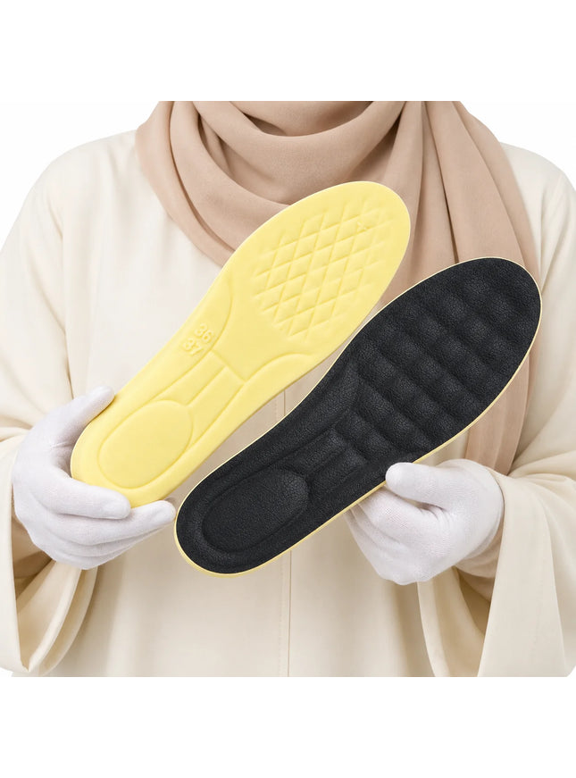Jessica silicone shoe insoles, black and yellow pair cover