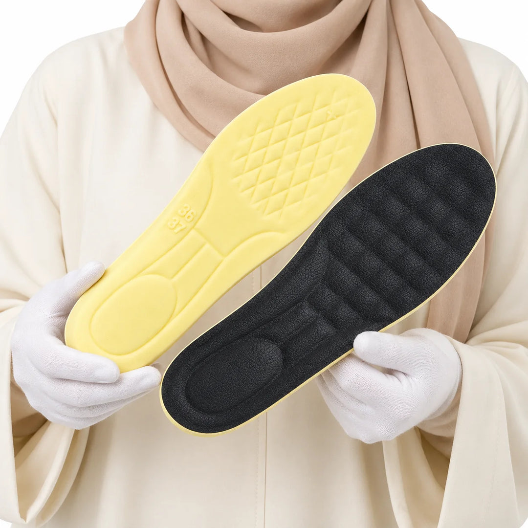 Jessica silicone shoe insoles, black and yellow pair cover