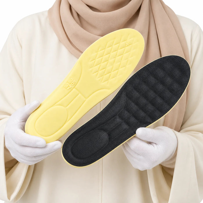 Jessica silicone shoe insoles, black and yellow pair cover