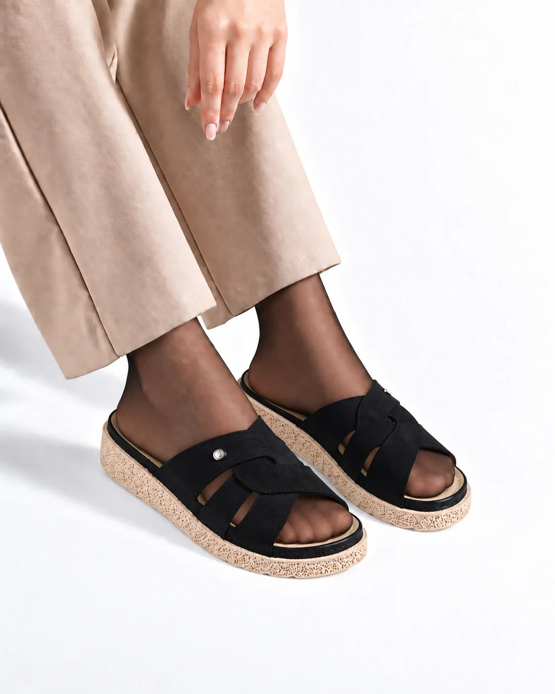 Z25 Women Comfortable Sabot – Genuine Suede Leather Walking Shoes