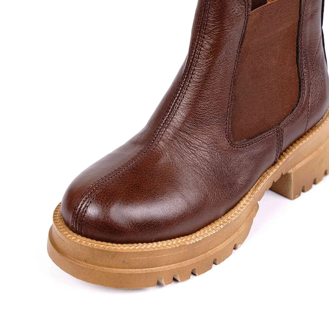 هاف بوت جلد طبيعي كود 542 - بني - جيسيكا