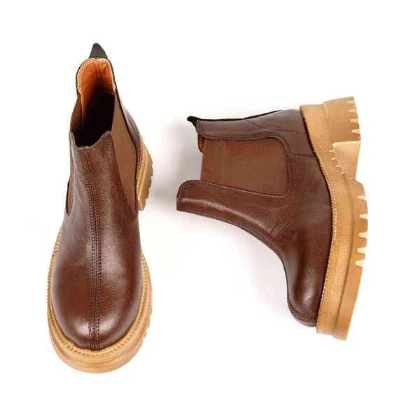 هاف بوت جلد طبيعي كود 542 - بني - جيسيكا