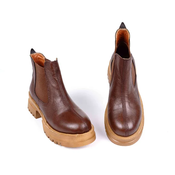 هاف بوت جلد طبيعي كود 542 - بني - جيسيكا