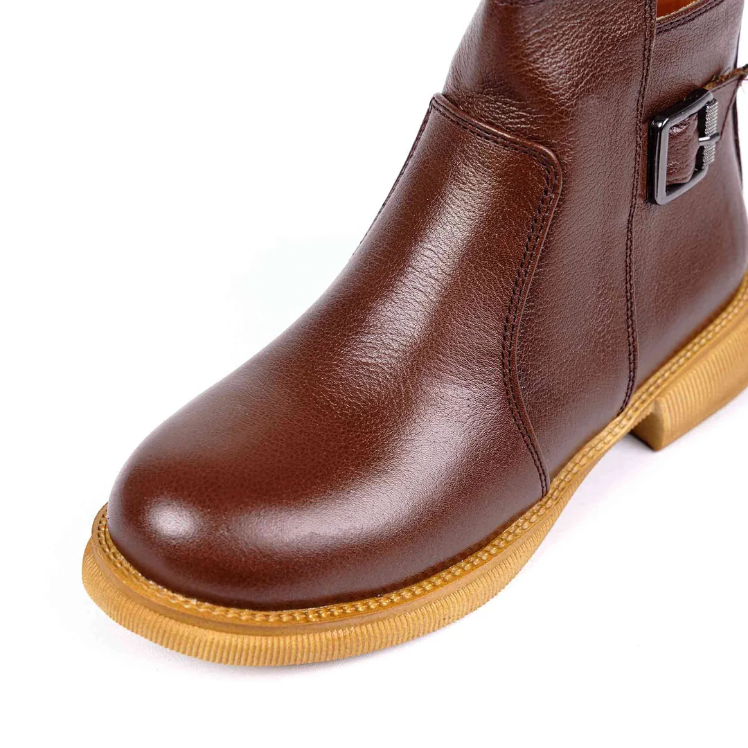 كود537 هاف بوت حريمى جلد طبيعى - بني - جيسيكا