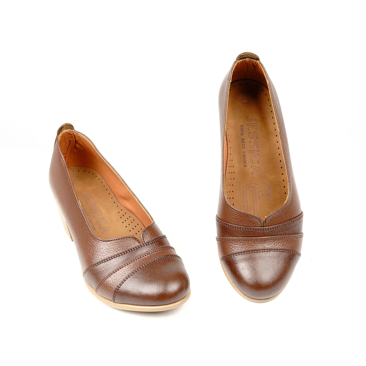 كود3025 شوز حريمى جلد طبيعى - بني - جيسيكا