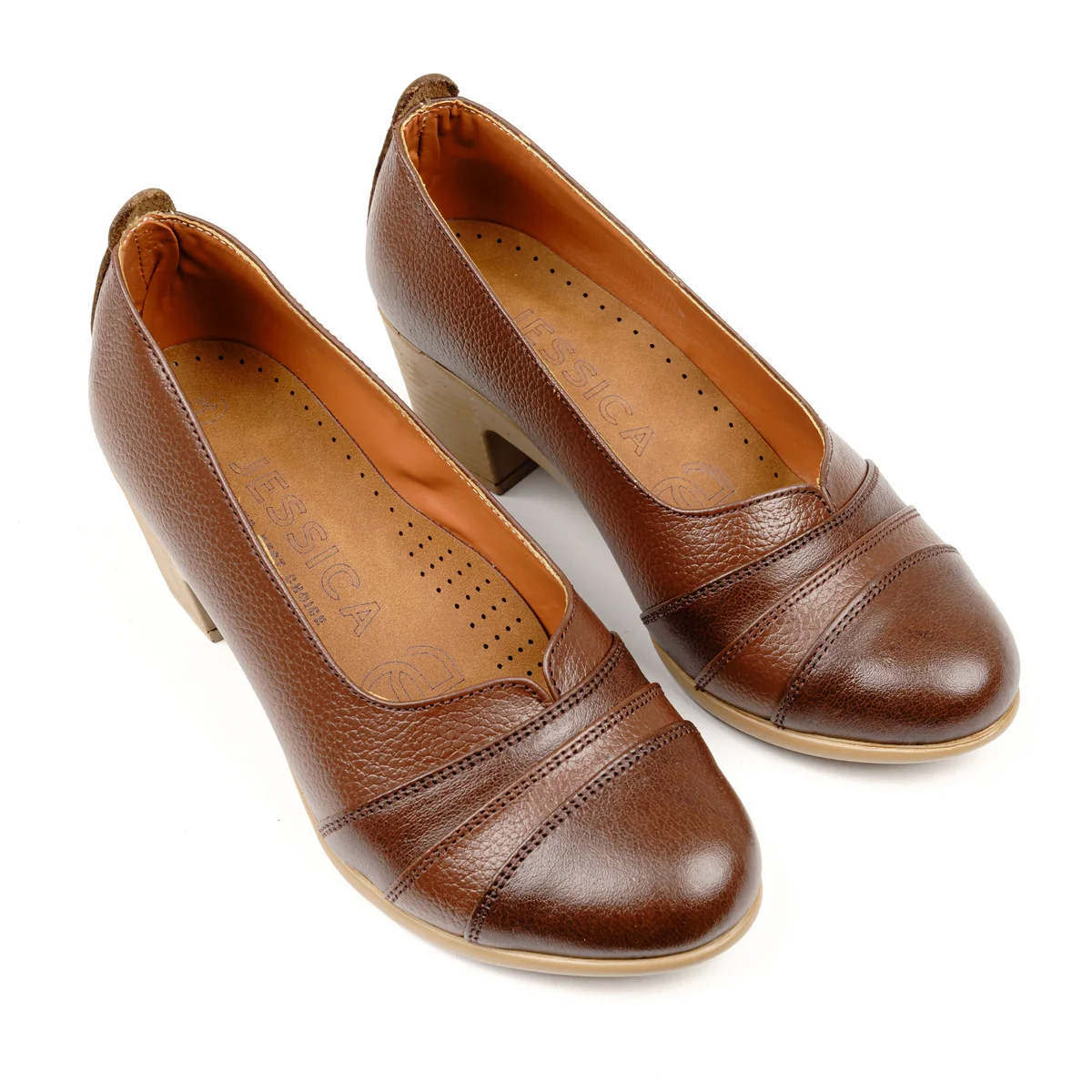 كود3025 شوز حريمى جلد طبيعى - بني - جيسيكا