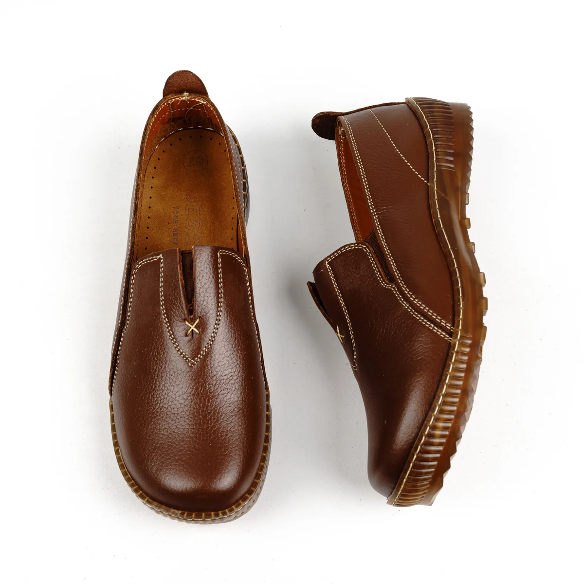 كود1012 حذاء حريمى جلد طبيعى - بني - جيسيكا