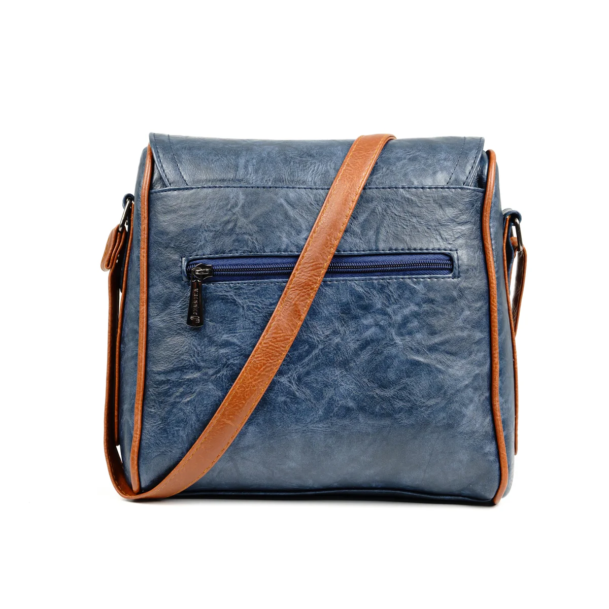 كود S021 شنطة كروس حريمى جلد إيطالى - كحلى - جيسيكا