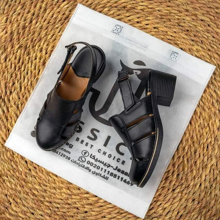 كود 310 حذاء حريمى بكعب جلد طبيعى - صورة حقيقية - جيسيكا