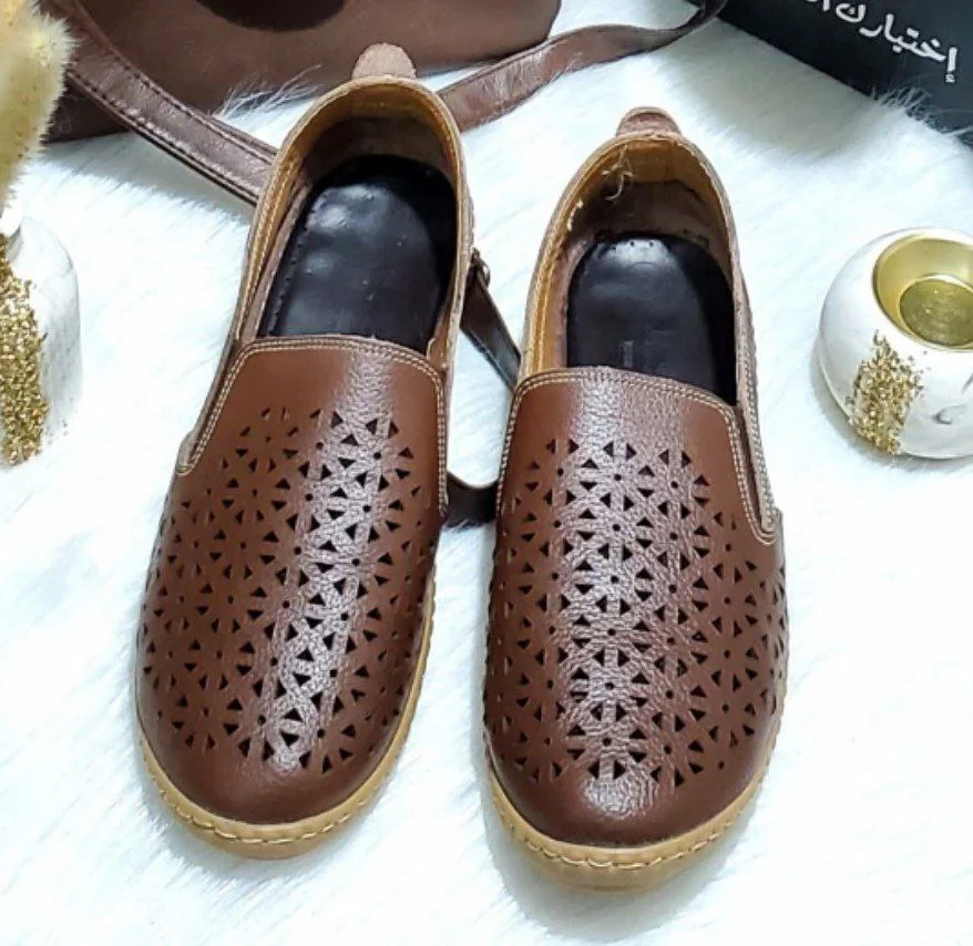 Code 128 Women's Genuine Leather Shoes - Real-life image - Jessica